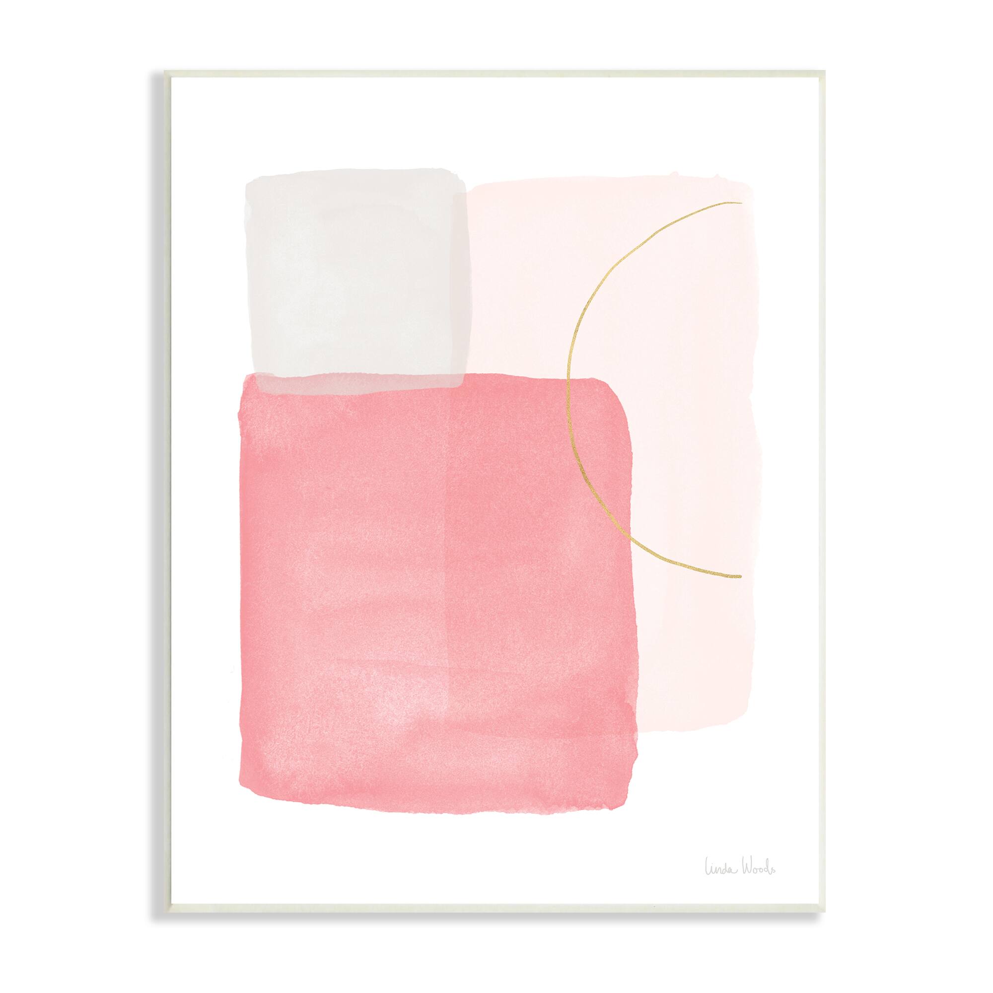 Stupell Industries Pink Blush Boho Abstraction Pastel Layered Shapes Wall Plaque